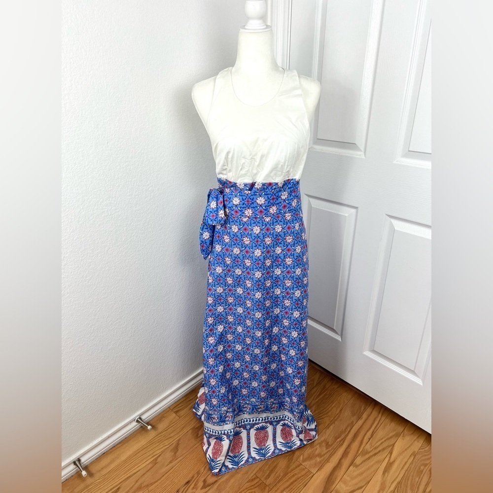 Tuckernuck floral Halfter wrap maxi dress size M